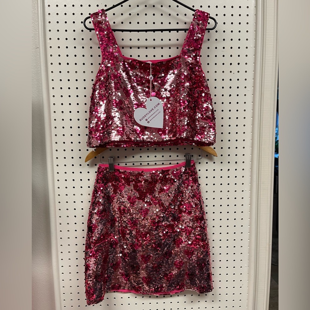 Buddy Love Pink Strapless Dress Shimmering Party Essential